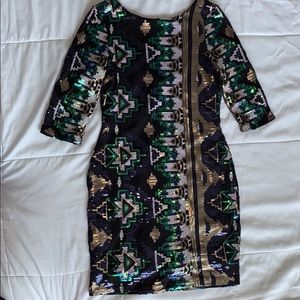 Sequin Scoop Back Party Dress